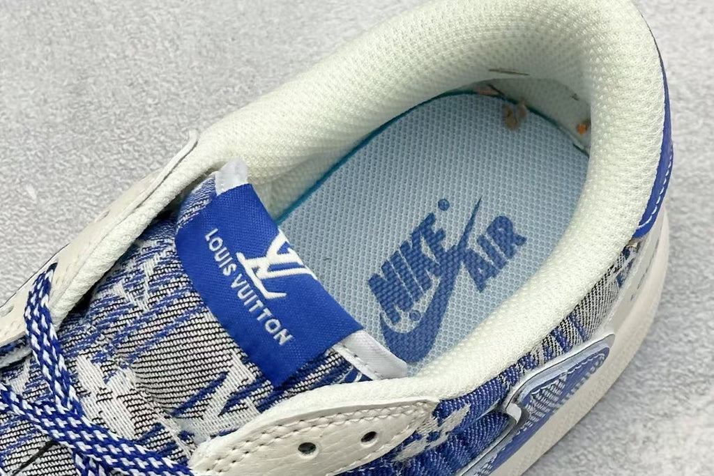 AJ1 Low Travis Scott x LV Blue Monogram Customs