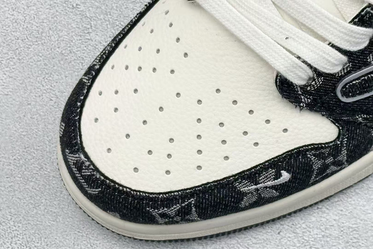 AJ1 Low Travis Scott x LV Black Monogram Customs