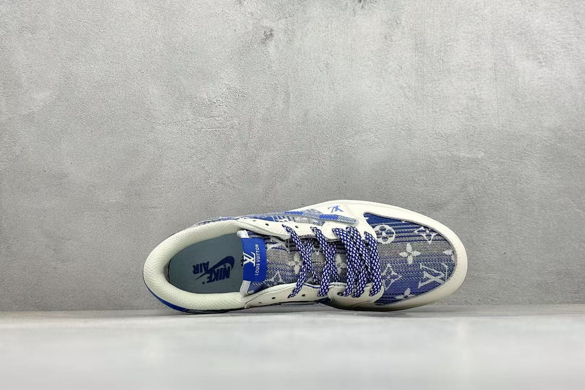AJ1 Low Travis Scott x LV Blue Monogram Customs